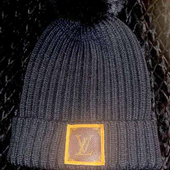 COPY - Louis Vuitton Beanie up cycled piece made from authentic Louis Vuitton. - Picture 1 of 1